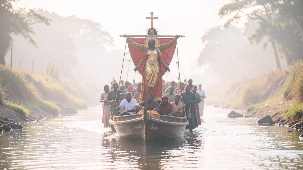 Procesión fluvial del Cristo Negro une a Daule con Naupe este sábado