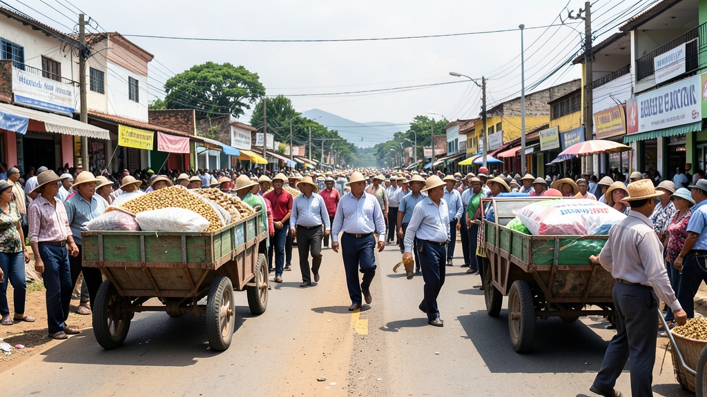 Agricultores bloquean 5 cantones de Guayas en protesta por precios del arroz y diésel