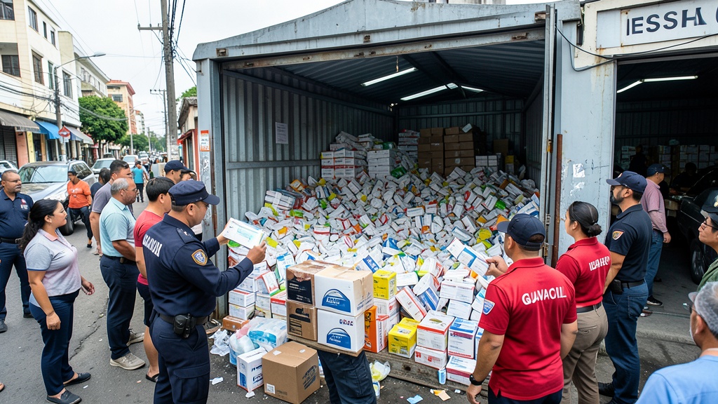 Gobernación del Guayas desmantela bodega clandestina con medicamentos del IESS en el Centro