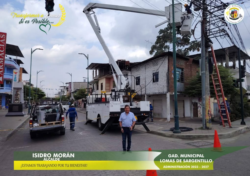 GAD Lomas de Sargentillo avanza con instalación de transformadores provisionales en Av. Simón Bolívar