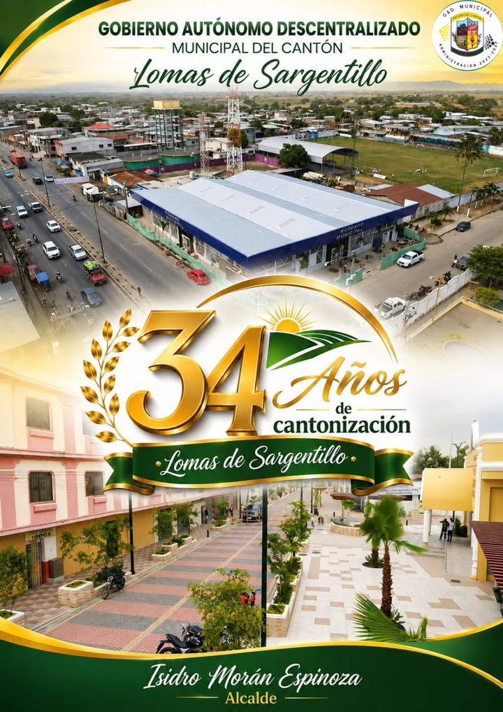 Lomas de Sargentillo celebra su 34º aniversario de cantonización con orgullo local