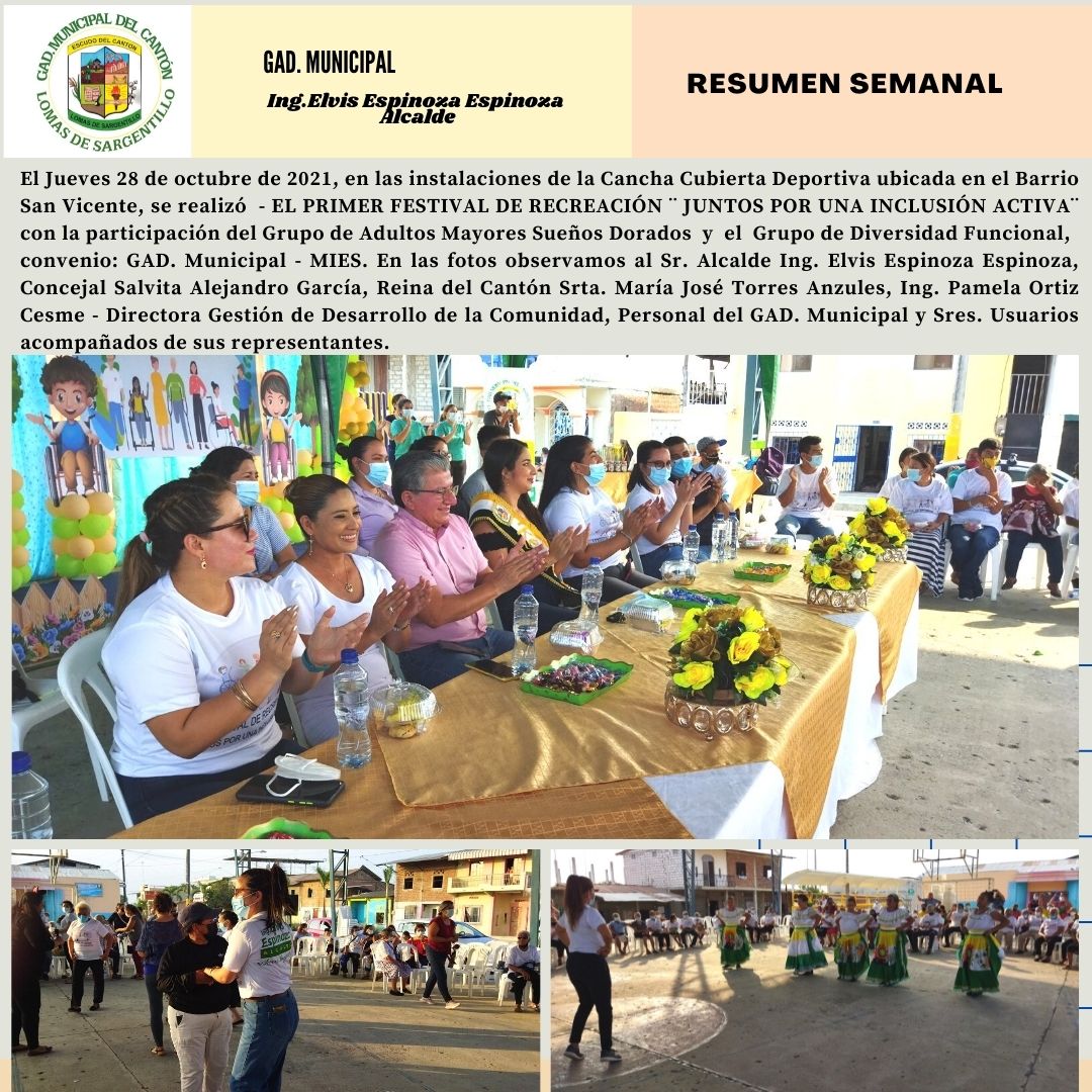 MIES y GAD Lomas de Sargentillo impulsan inclusión activa en el cantón