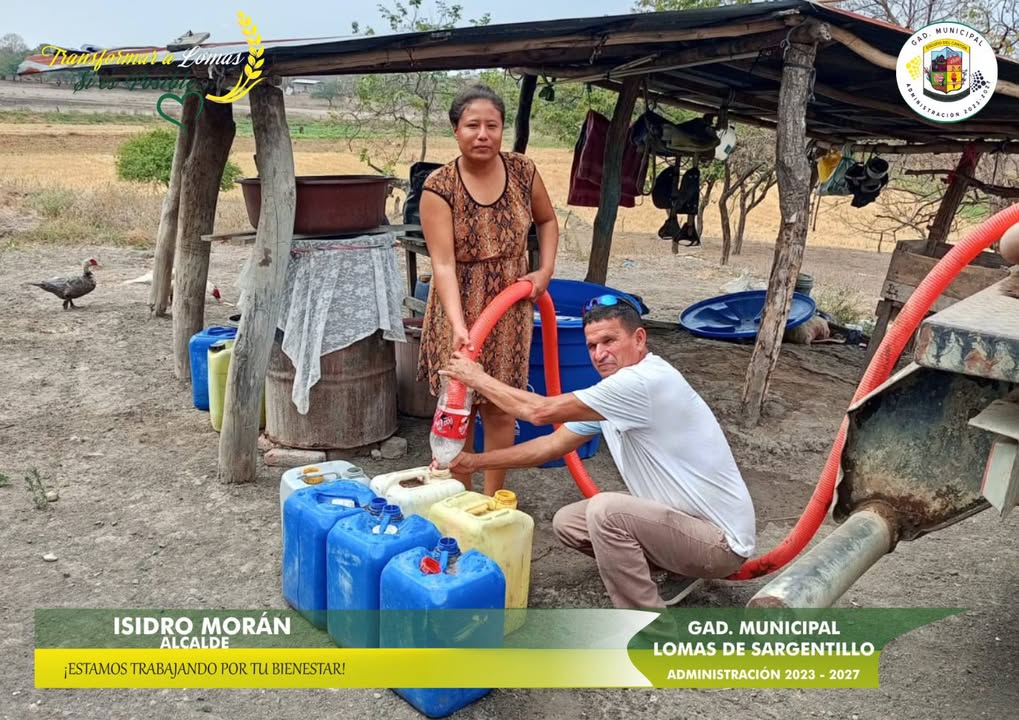 GAD Lomas de Sargentillo lleva agua potable gratuita al Recinto El Príncipe