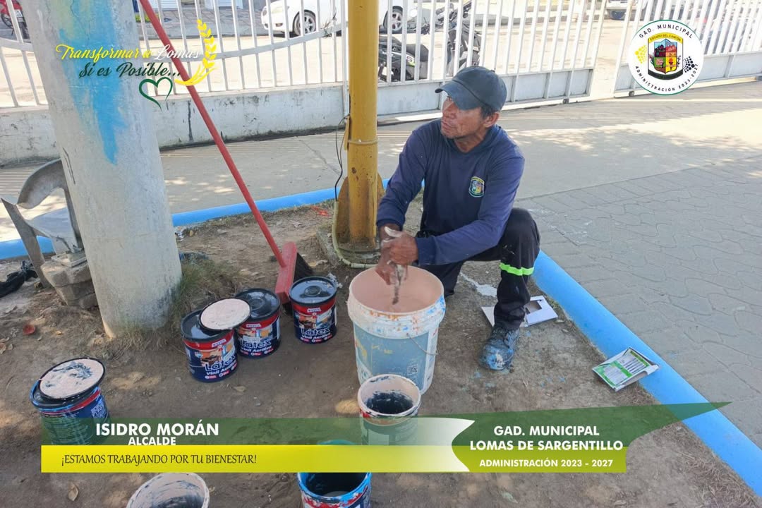 GAD Lomas de Sargentillo revaloriza Parque 2 de Mayo con mantenimiento y pintura