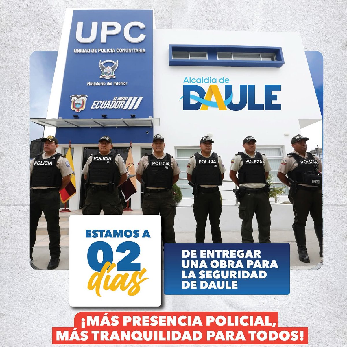 Alcaldía de Daule entrega unidad policial en Padre Aguirre y Guayaquil